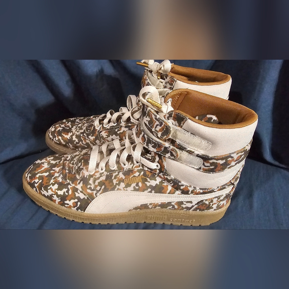 Puma Sky II Hi Camo Sneakers Oatmeal Chipmunk 361970-01 Men Size 11.5 New No Box